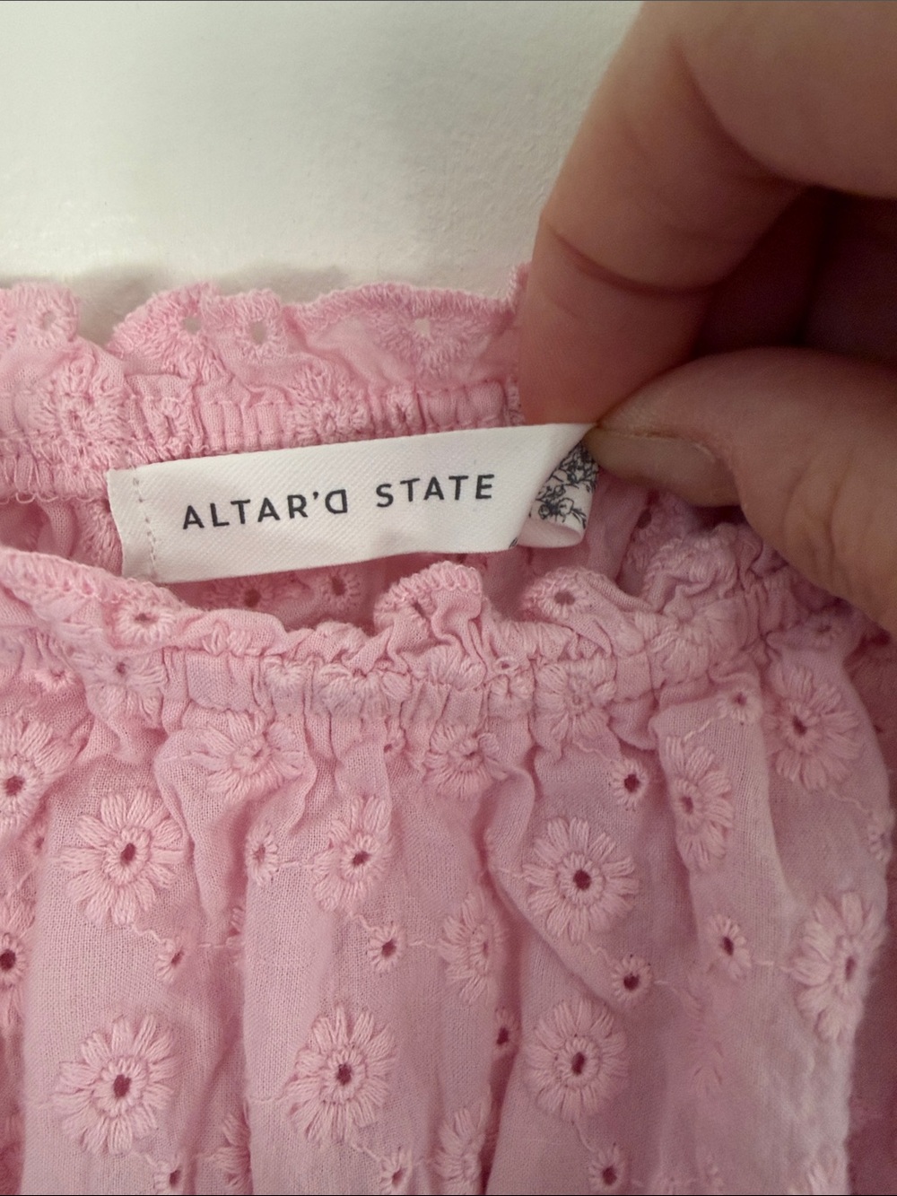 Altar'd State Pink Eyelet Ruffle Strap Dress - Picture 2 of 4
